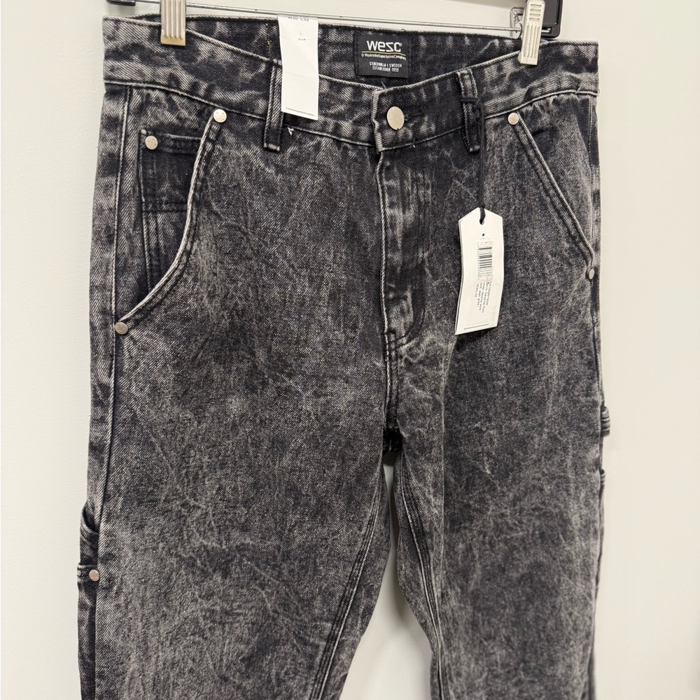 Wesc Black Acid Wash Relaxed Fit Jeans